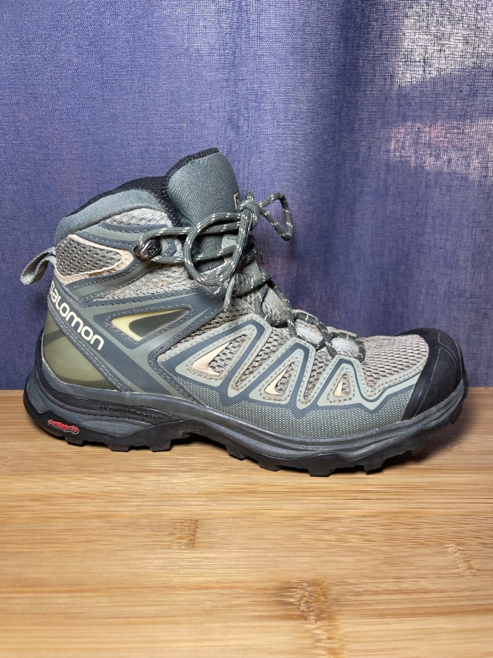 Salomon X Ultra 3 Mid Aero Breathable Hiking Boots Shoes Women's 6.5 Green EUC!